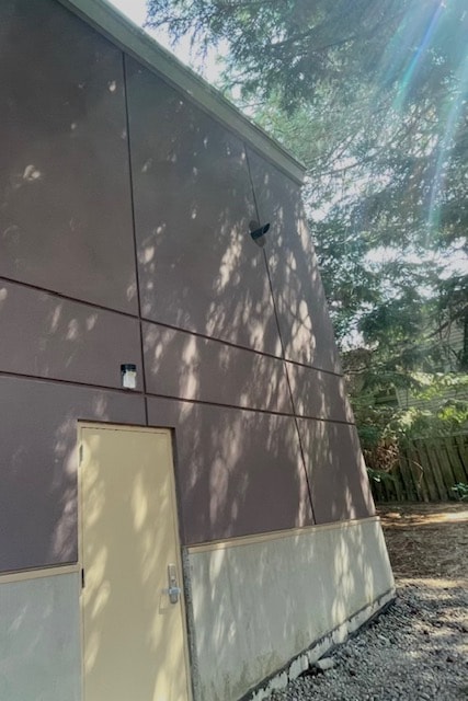 Close-up of commercial stucco parapet wall texture and detail