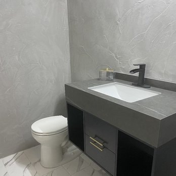 Microcement bathroom vanity