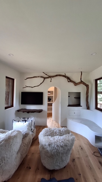 New stucco over brick fireplace