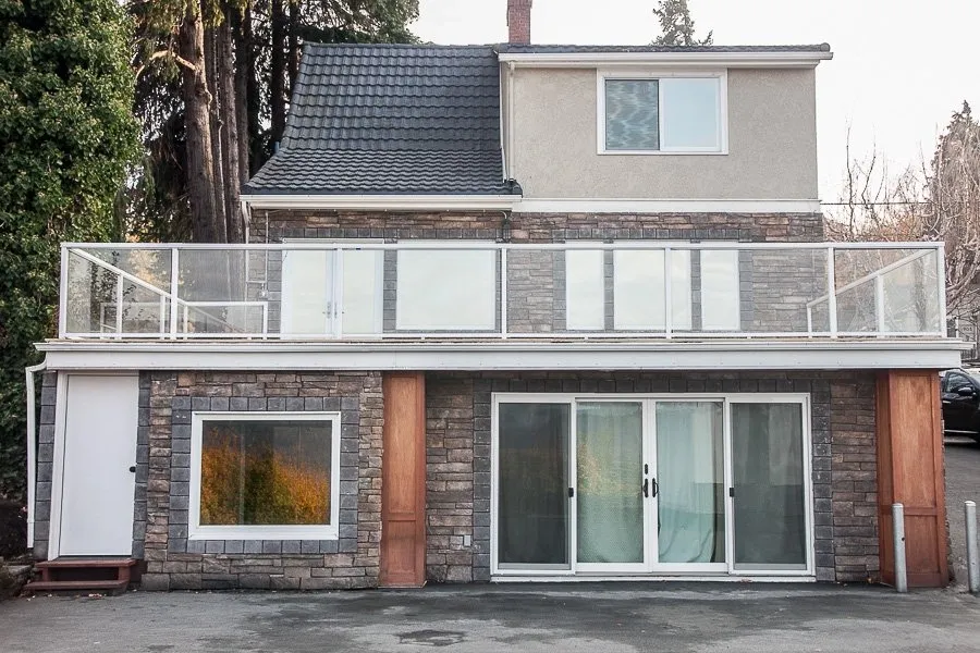 1930's home stucco and stone