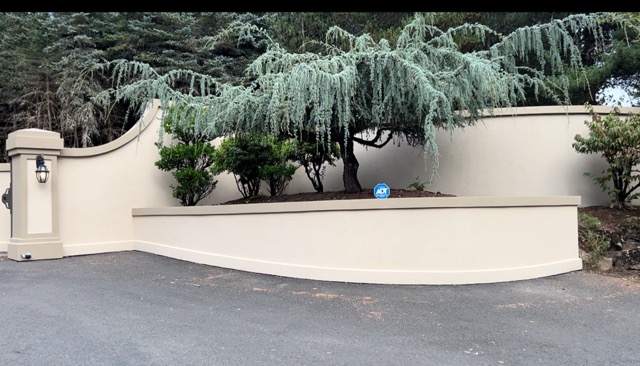 Luxury estate stucco wall repair
